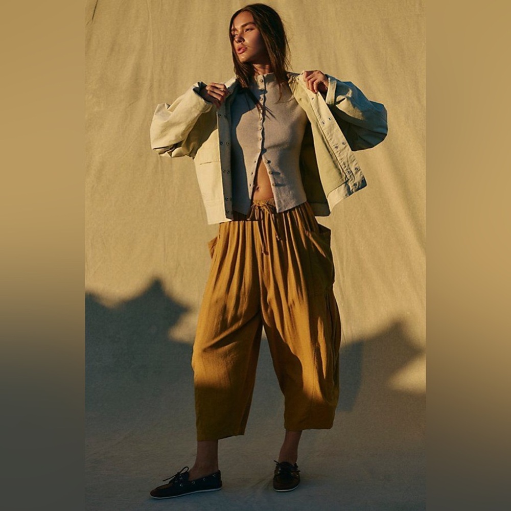Free People Quinn Pants- mustard gold